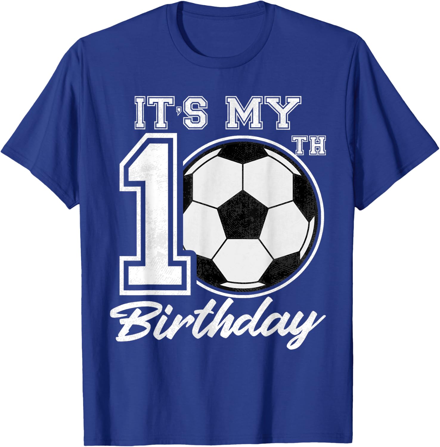 It's My 10th Birthday Soccer Player 10 years old Party Team T-Shirt - T-Shirt | Royal