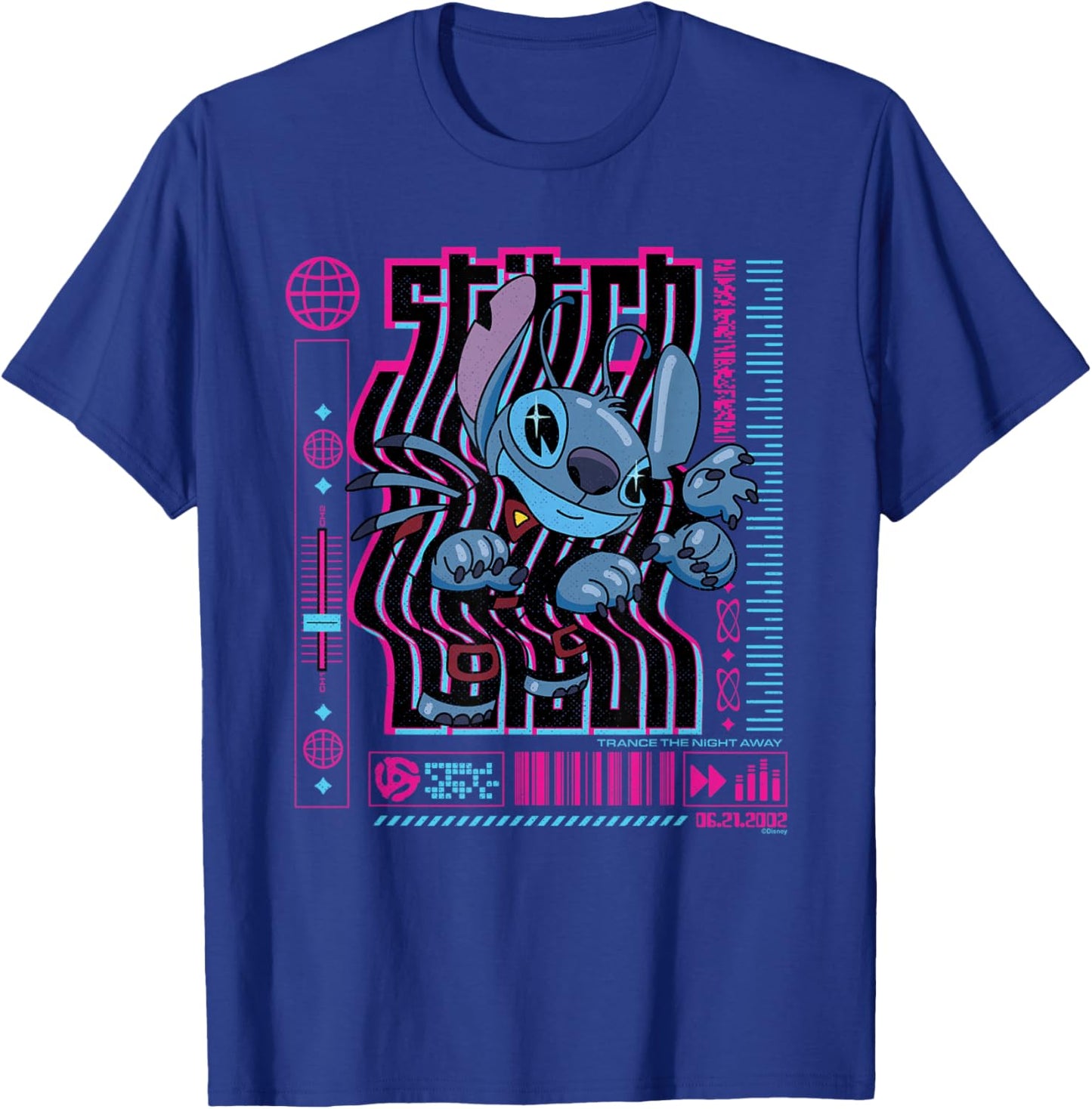 Disney Lilo & Stitch Techno Trance The Night Away 2002 T-Shirt - T-Shirt | Royal