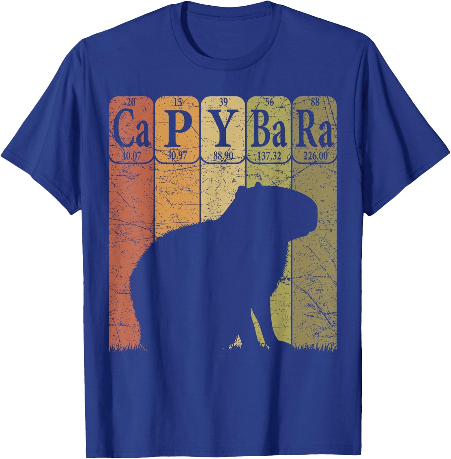 Capybara Periodic Table Elements Capybara Retro Rodent T-Shirt - T-Shirt | Royal