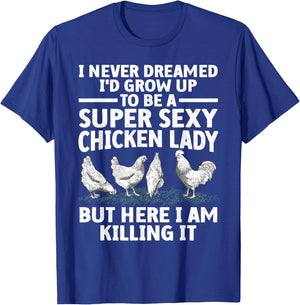 Cool Chicken Lady Art Mom Hen Flock Chicken Farmer T-Shirt - T-Shirt | Royal