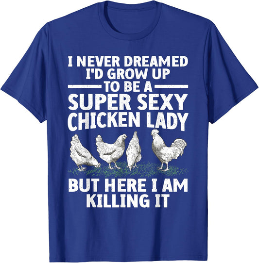 Cool Chicken Lady Art Mom Hen Flock Chicken Farmer T-Shirt - T-Shirt | Royal