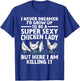 Cool Chicken Lady Art Mom Hen Flock Chicken Farmer T-Shirt - T-Shirt | Royal
