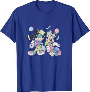 Kids Disney Mickey and Friends Mickey & Minnie Retro 80's Youth T-Shirt - T-Shirt | Royal