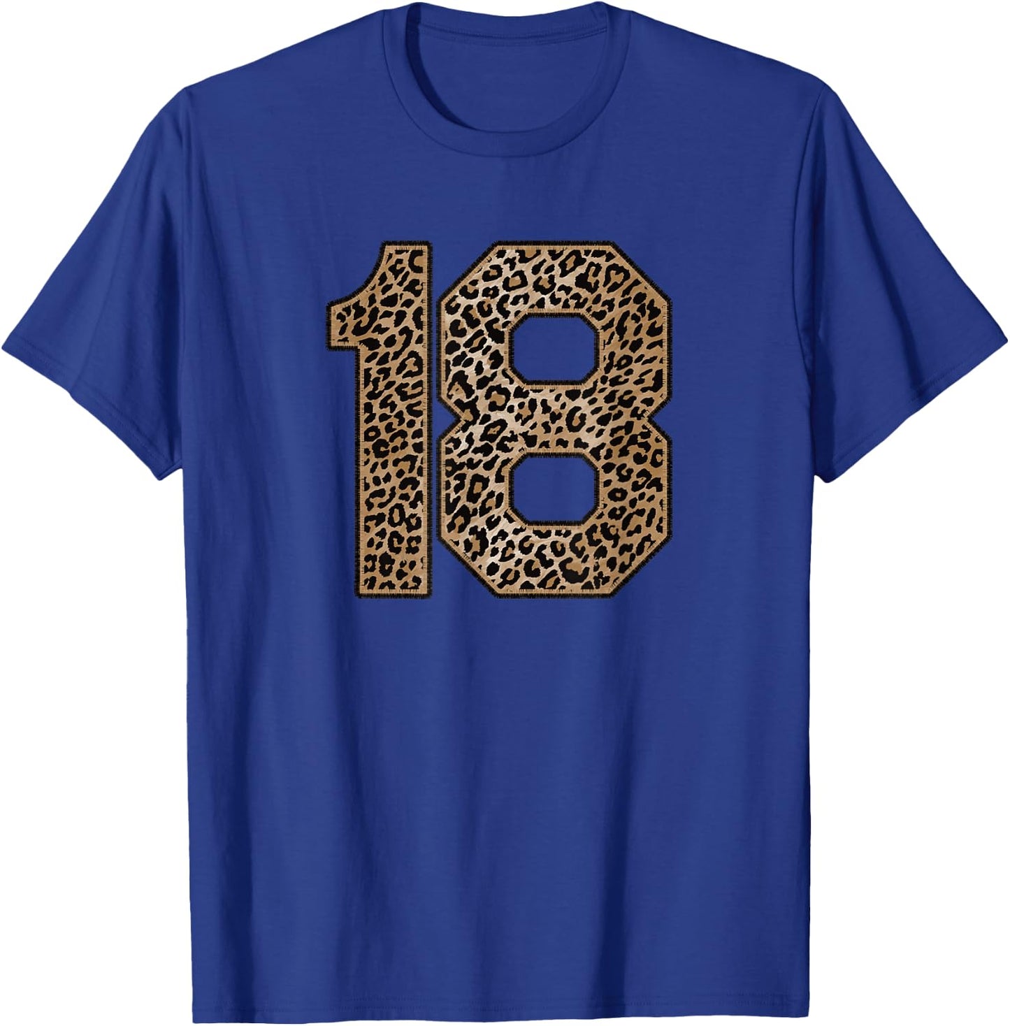 Leopard Number 18 Athlete Sports Jersey Supporter Fanwear T-Shirt - T-Shirt | Royal