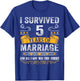 5th Wedding Anniversary shirt Couples Husband Wife 5 Years T-Shirt - T-Shirt | Royal