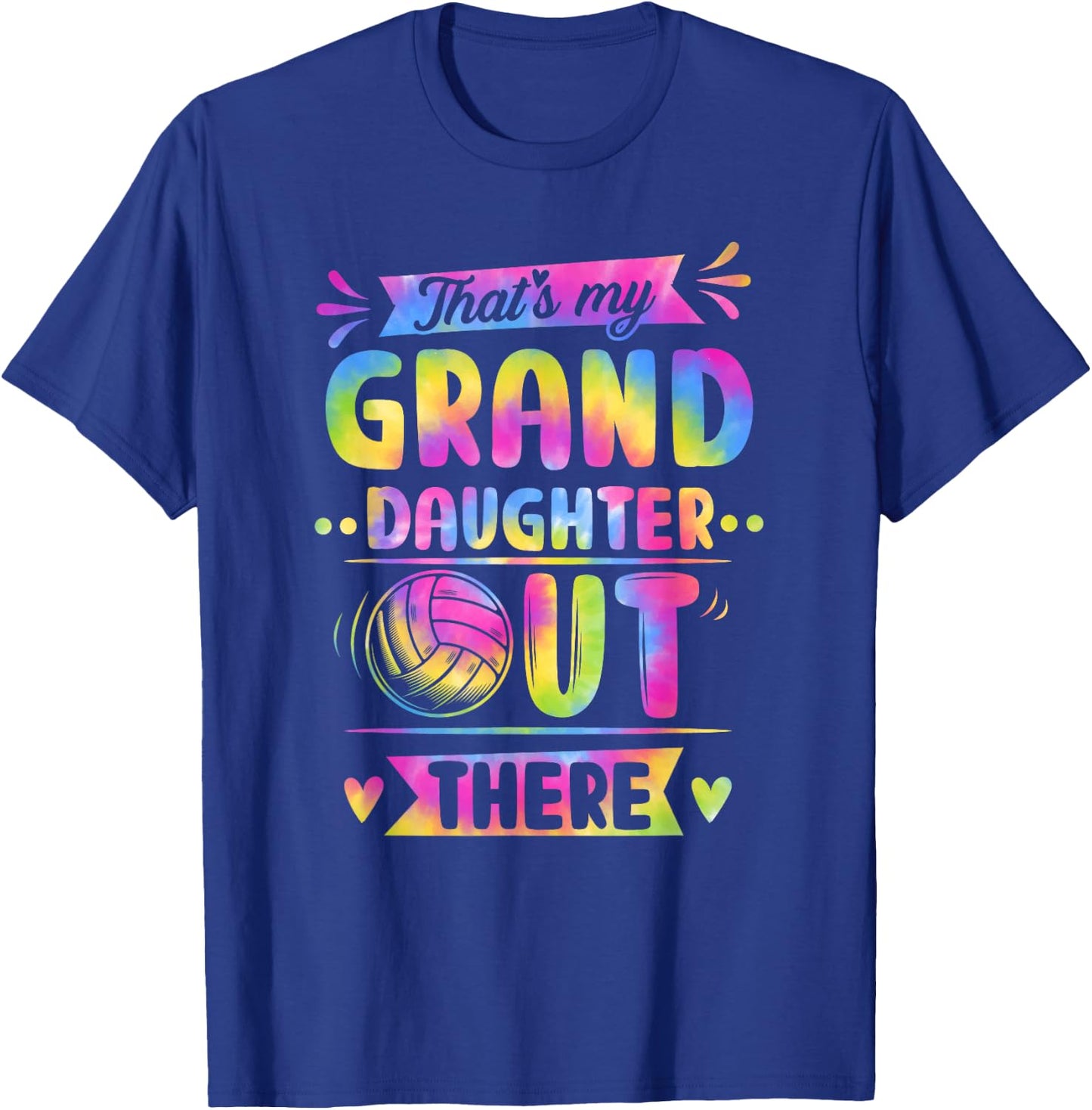 That's My Granddaughter Out There Volleyball Tie Dye T-Shirt - T-Shirt | Royal