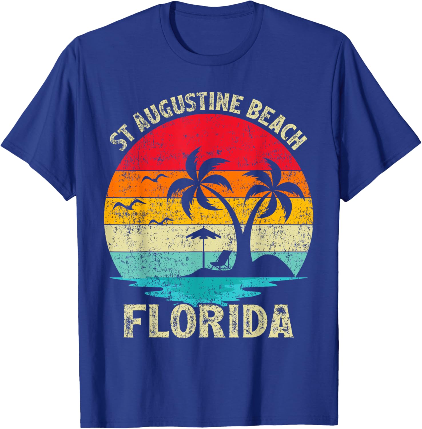 Family Vacation Vintage Retro Florida St Augustine Beach T-Shirt - T-Shirt | Royal