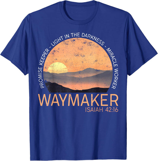 Vintage Waymaker Promise Keeper Miracle Worker Christian T-Shirt - T-Shirt | Royal