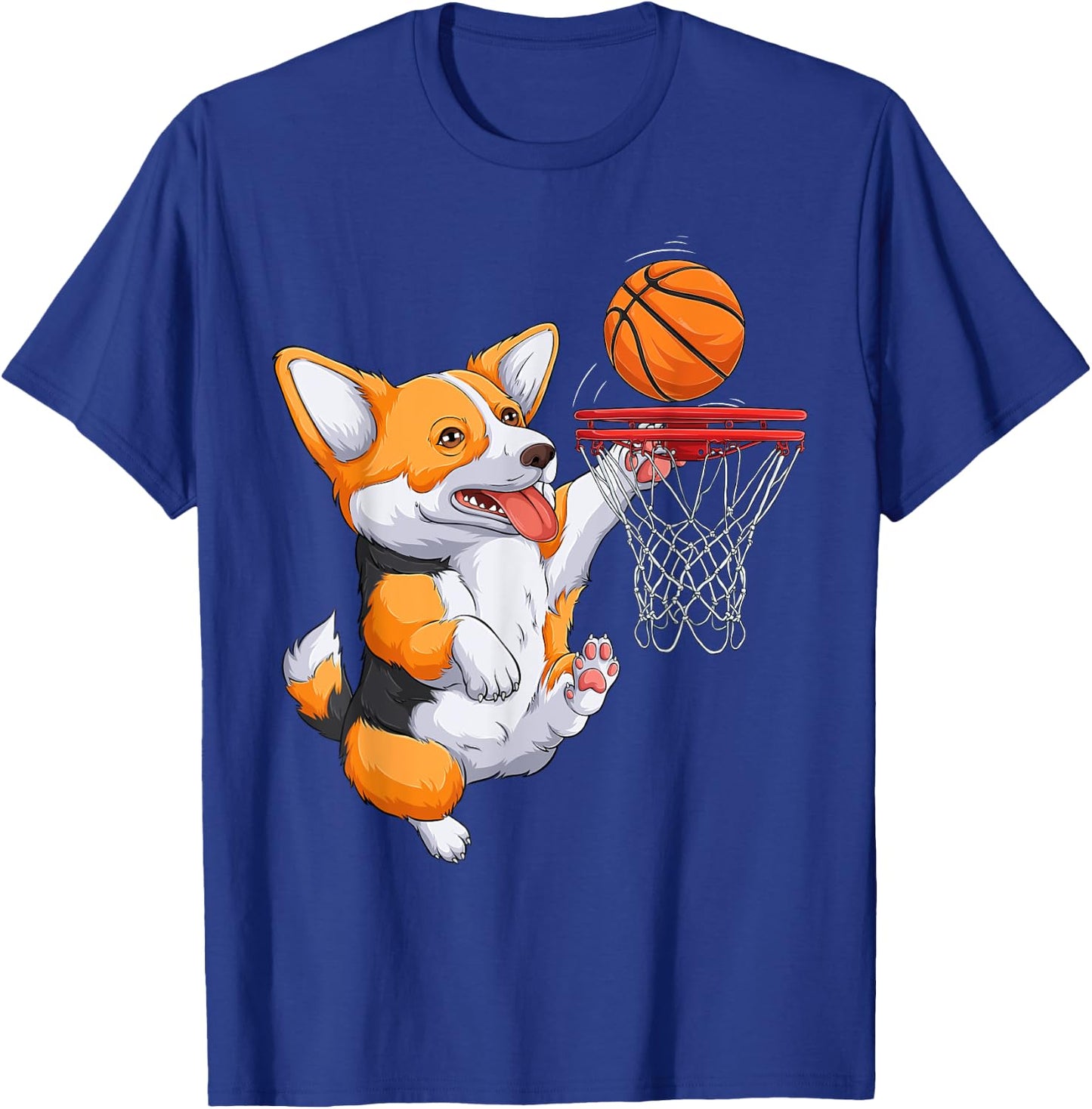 Corgi puppy Corgi Basketball for Pet Lovers Women men Kids T-Shirt - T-Shirt | Royal