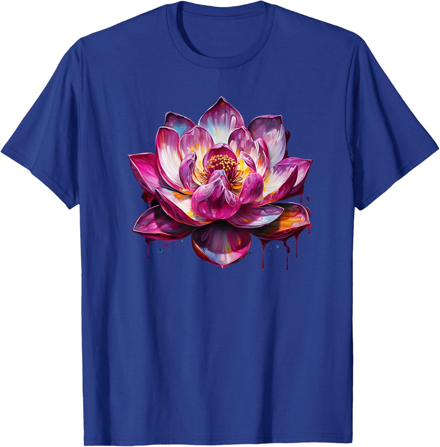 Colorful Lotus Funny Graffiti Trendy Cute Flower Fashion T-Shirt - T-Shirt | Royal