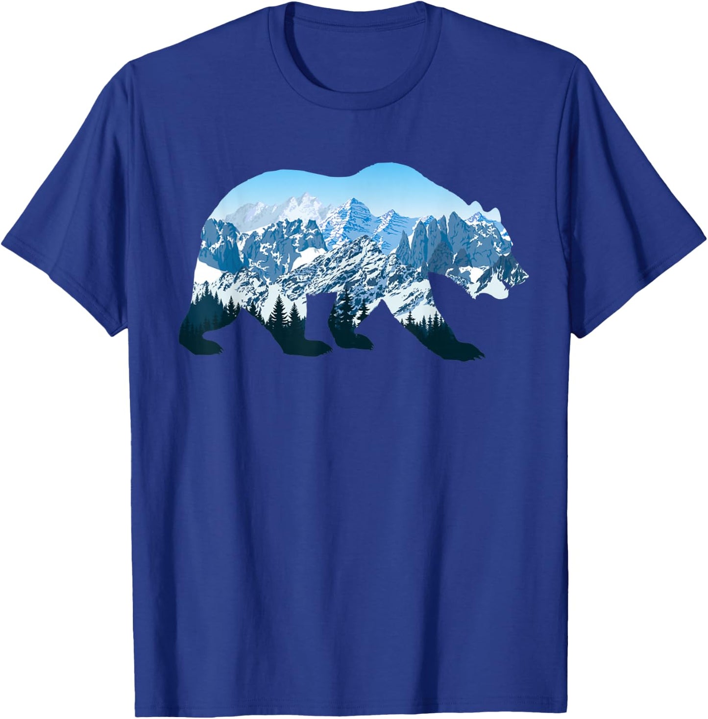 Landscape Mountain Bear Nature Wildlife Outdoor Animal T-Shirt - T-Shirt | Royal