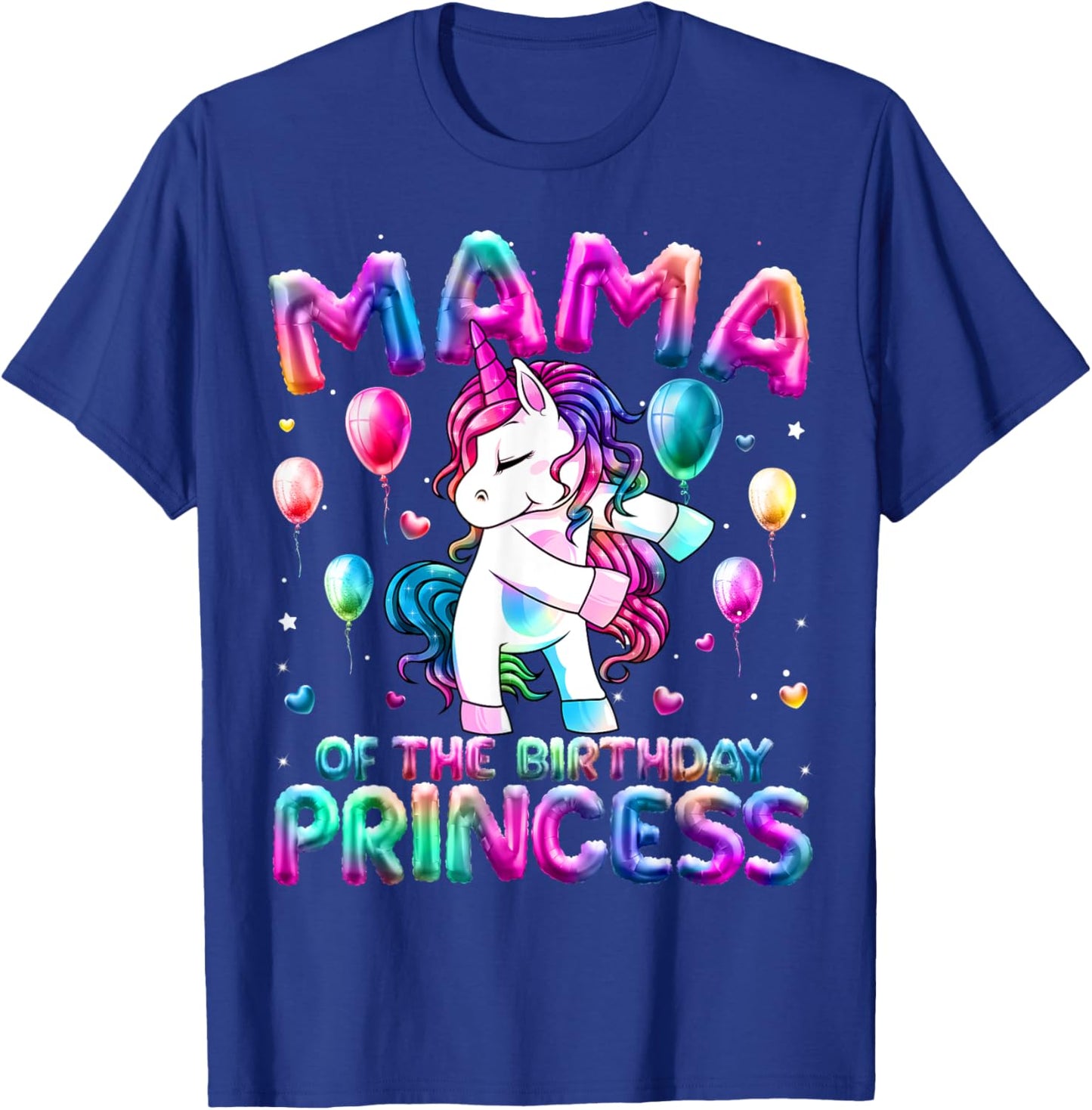 Mama of the Birthday Princess Girl Flossing Unicorn Mom T-Shirt - T-Shirt | Royal