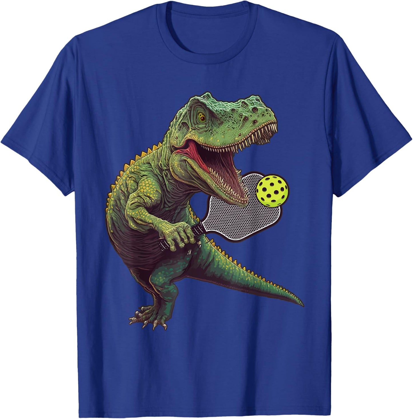 Funny Dinosaur Play Pickleball DM Green Classic Fit Short Sleeve T-Shirt - T-Shirt | Royal