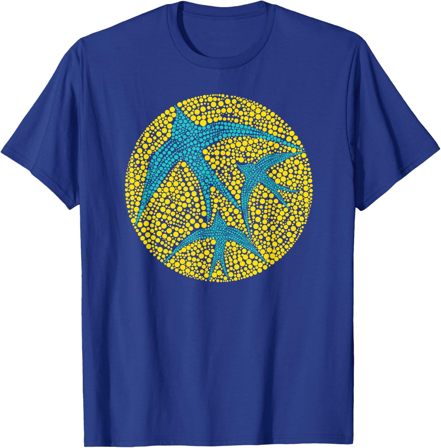 Swarm of Swallows Flying Aboriginal Art Style Flock of Birds T-Shirt - T-Shirt | Royal