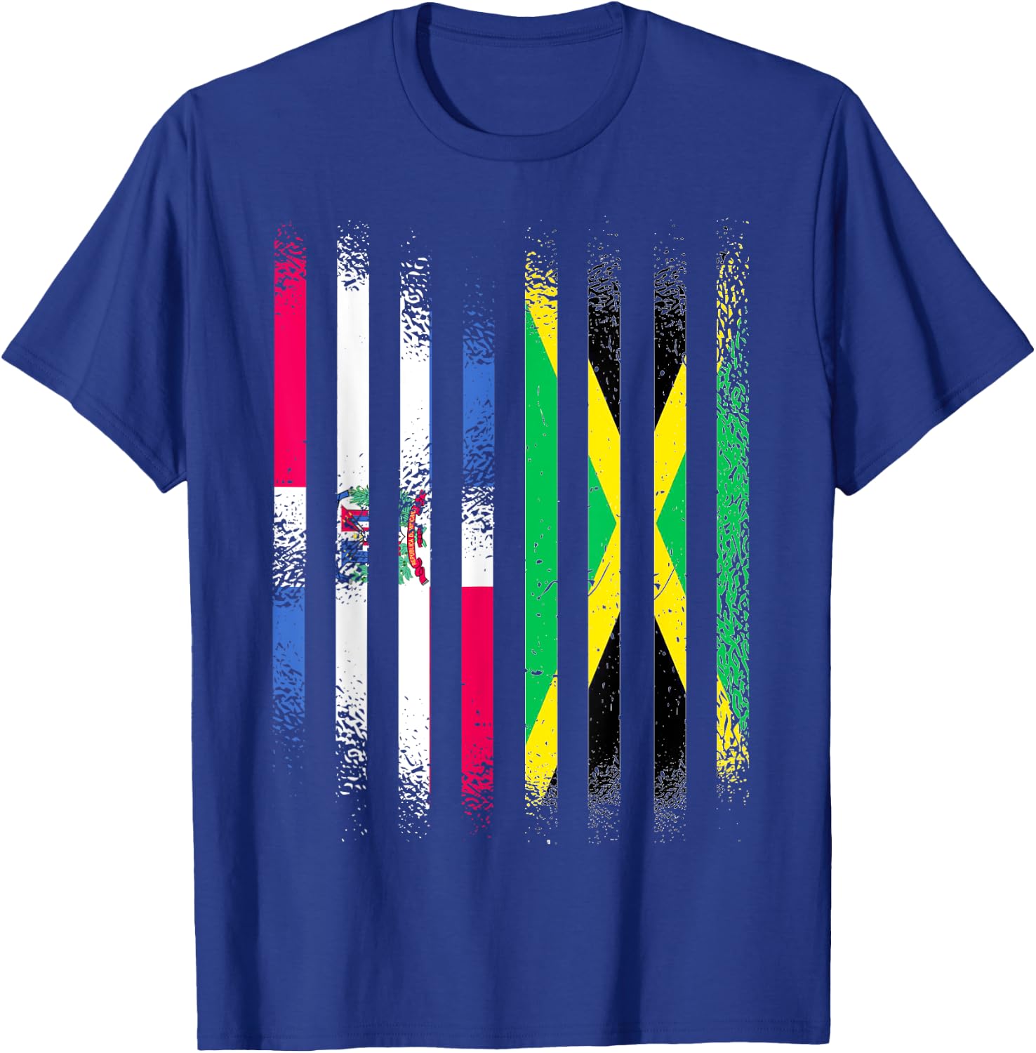 Dominican Republic Flag Jamaica Grown Country Flags Stripes T-Shirt - T-Shirt | Royal