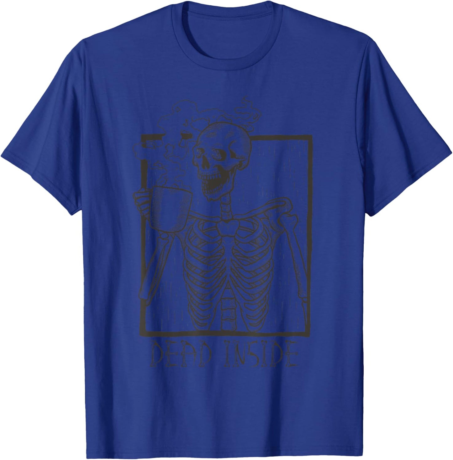 Dead Inside Skeleton Coffee T-Shirt - T-Shirt | Royal