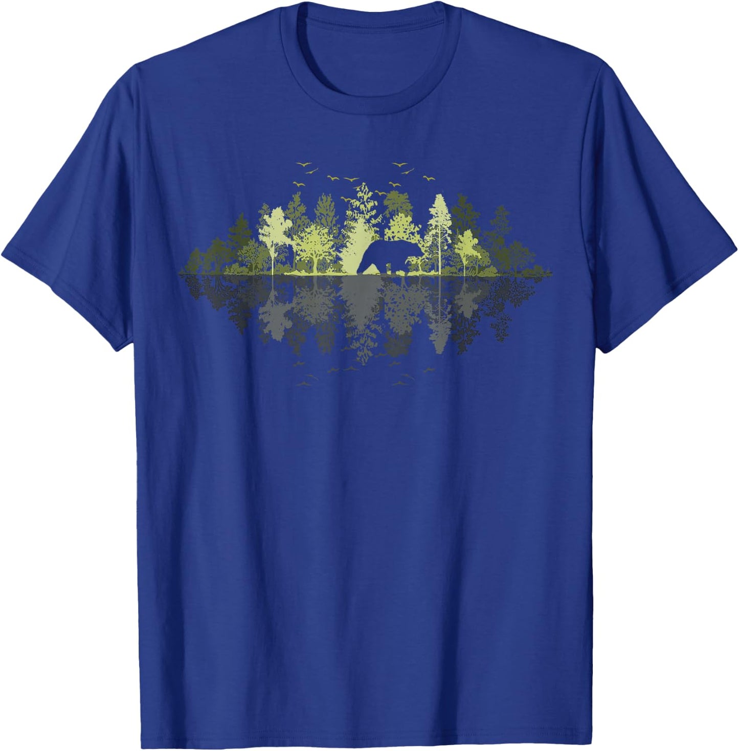 Trees Reflection Wildlife Nature Animal Bear Outdoor Forest T-Shirt - T-Shirt | Royal