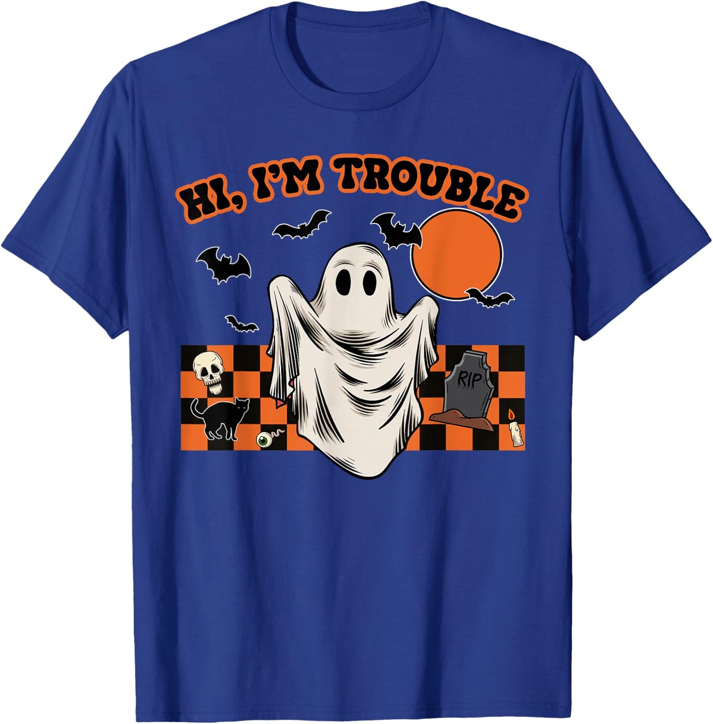 Hi, I'm Trouble Funny Couples Halloween Costume Him Her T-Shirt - T-Shirt | Royal