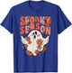 Spooky Season Groovy Ghost With Vintage Flowers Halloween T-Shirt - T-Shirt | Royal