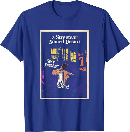 WB100 A Streetcar Named Desire Hey Stella Book Cover T-Shirt - T-Shirt | Royal