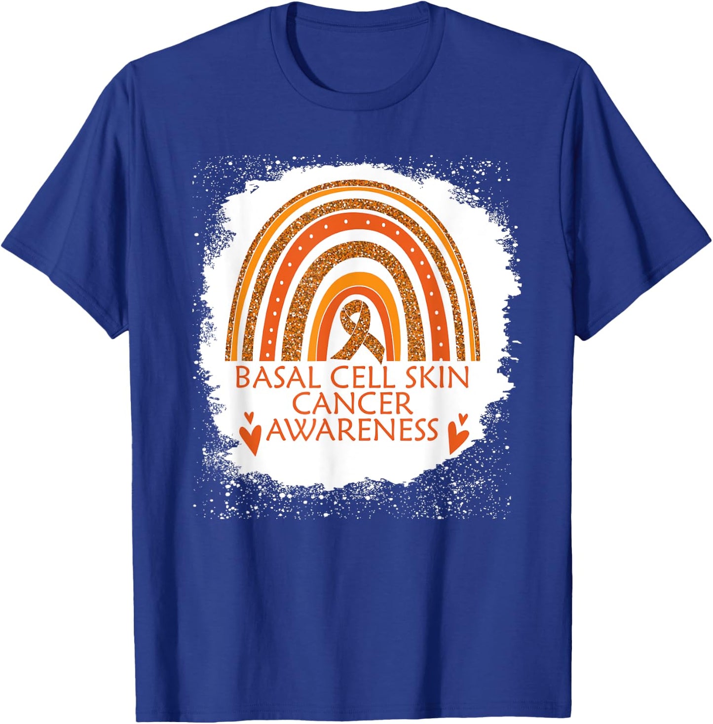Basal Cell Skin Cancer Awareness Bleached Rainbow Men Women T-Shirt - T-Shirt | Royal