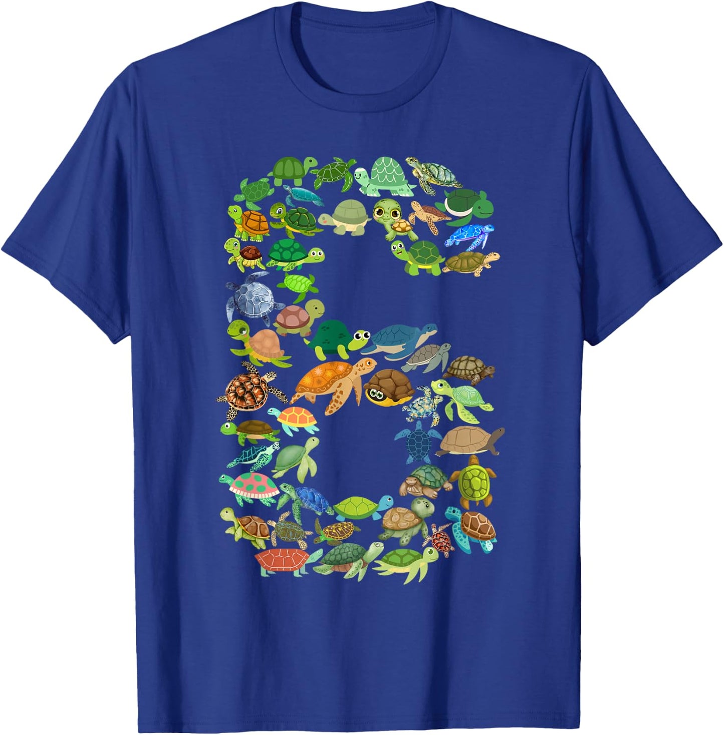 Kids 6th Birthday Sea Turtle Tortoise Themed 6 Year Old Boys T-Shirt - T-Shirt | Royal