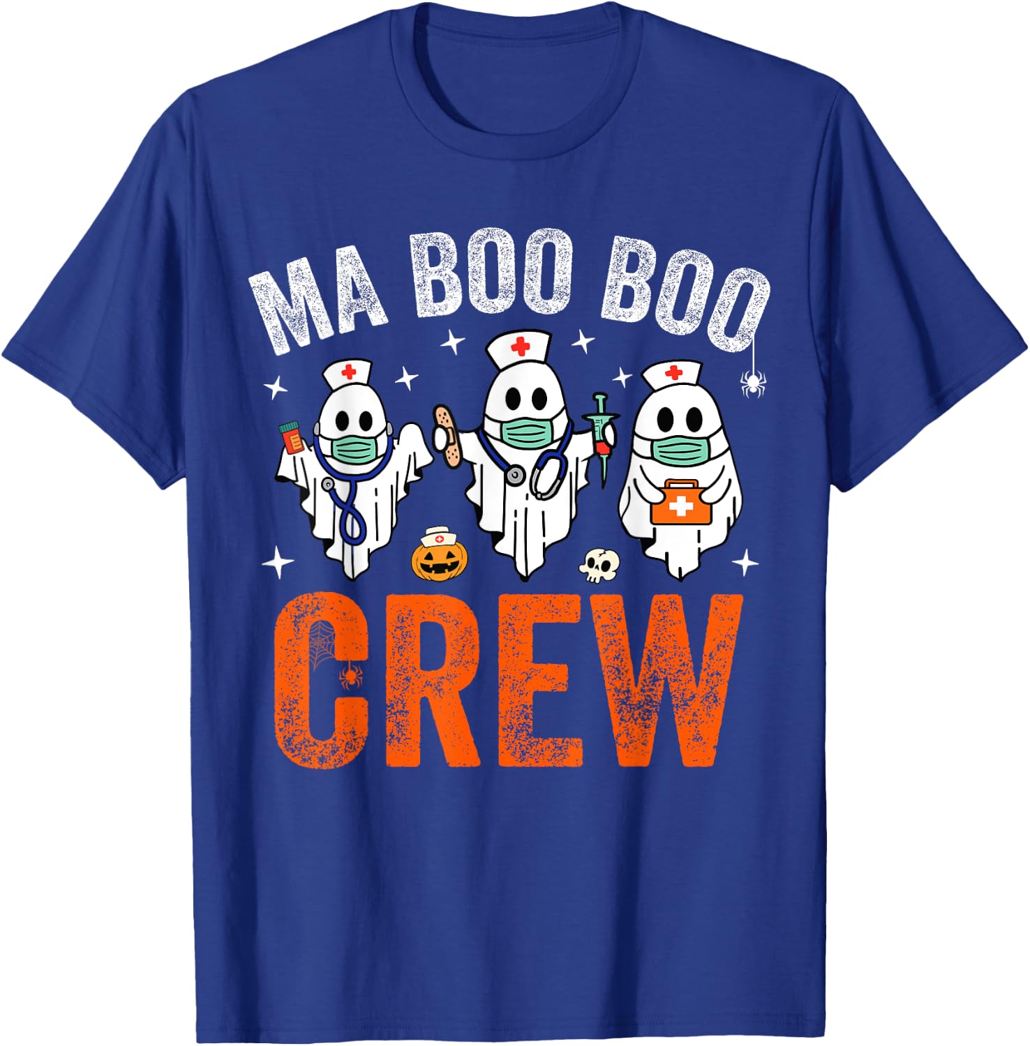 Medical Assistant Crew Funny Halloween MA RN Ghost Costume T-Shirt - T-Shirt | Royal