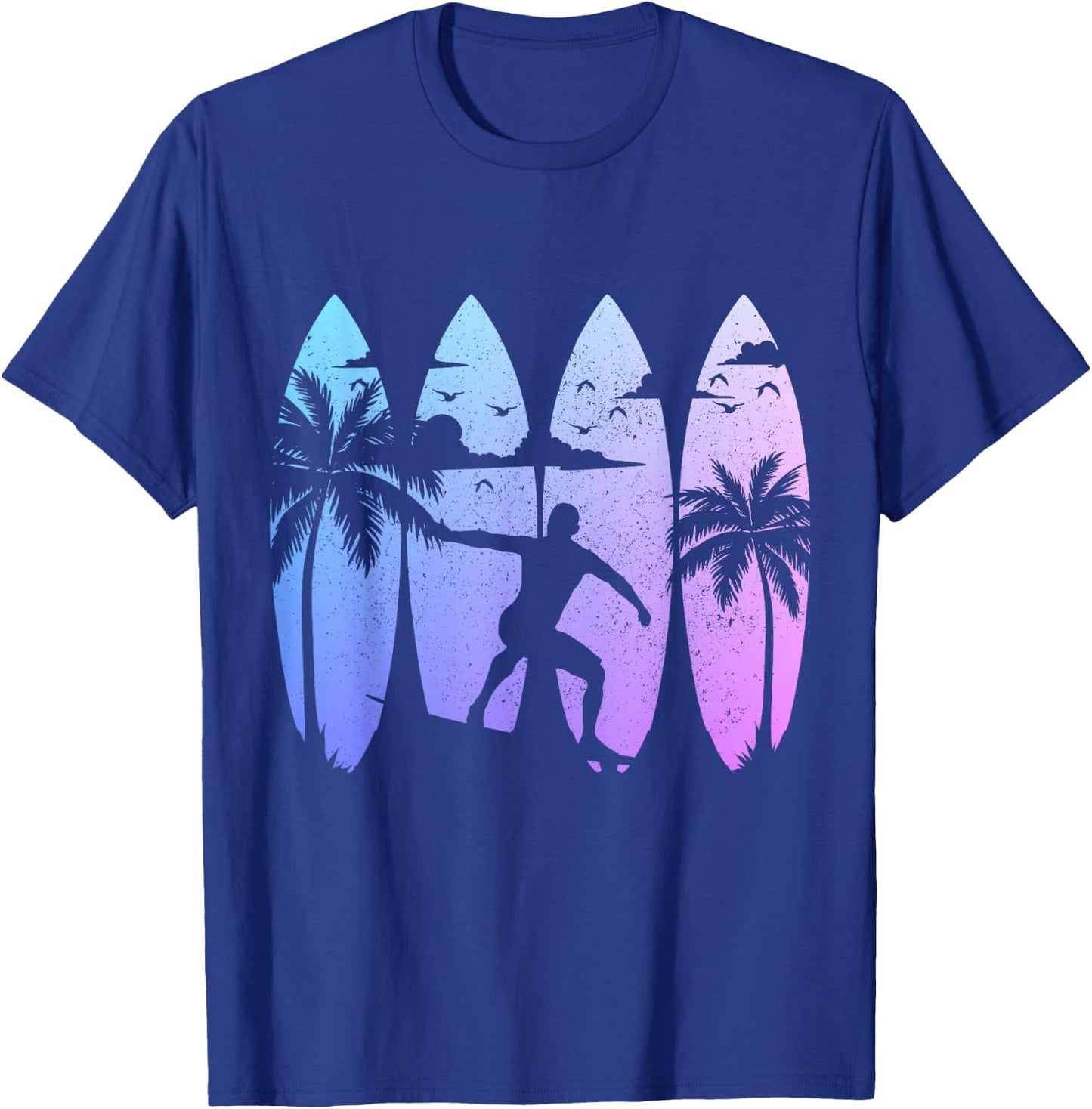 Surfer Surfboard Vintage Surfing Beach Summer Surf T-Shirt - T-Shirt | Royal