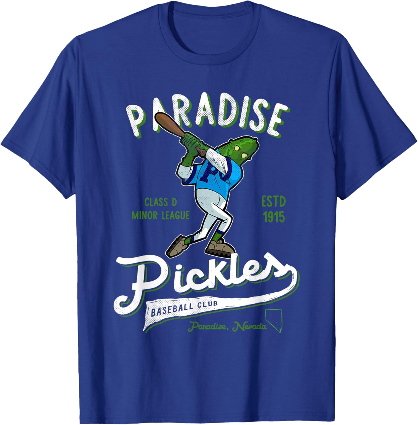 Paradise Pickles Retro Minor League Baseball Team T-Shirt - T-Shirt | Royal