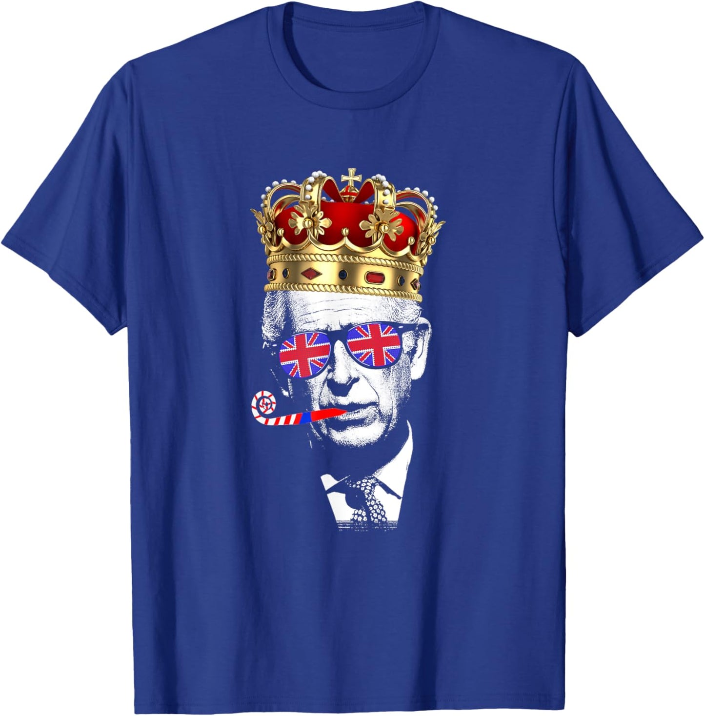 Party King, Funny Coronation King Charles Union Jack & Crown T-Shirt - T-Shirt | Royal
