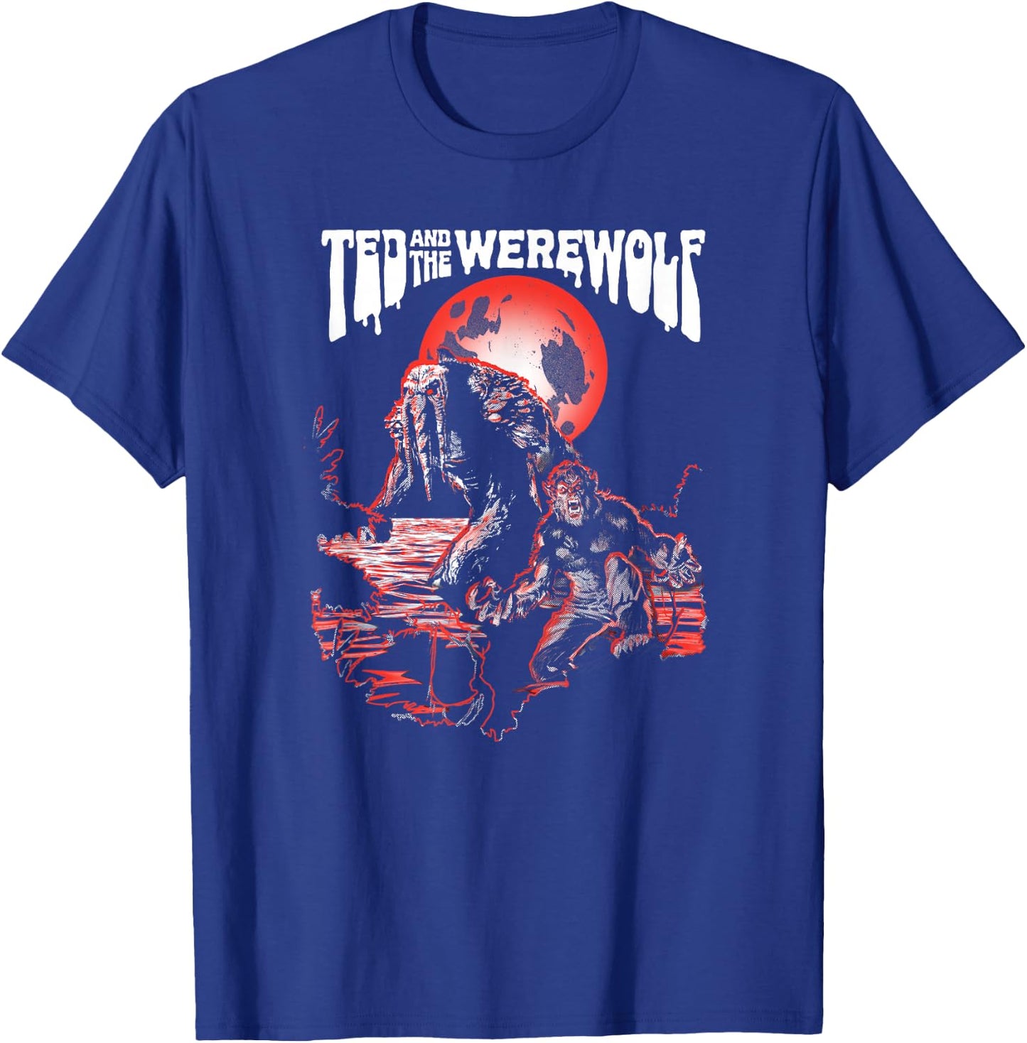 Marvel Werewolf by Night Ted And The Werewolf Comic Red T-Shirt - T-Shirt | Royal
