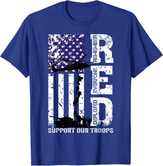 R.E.D. Remember Everyone Deployed Red Friday Military T-Shirt - T-Shirt | Royal