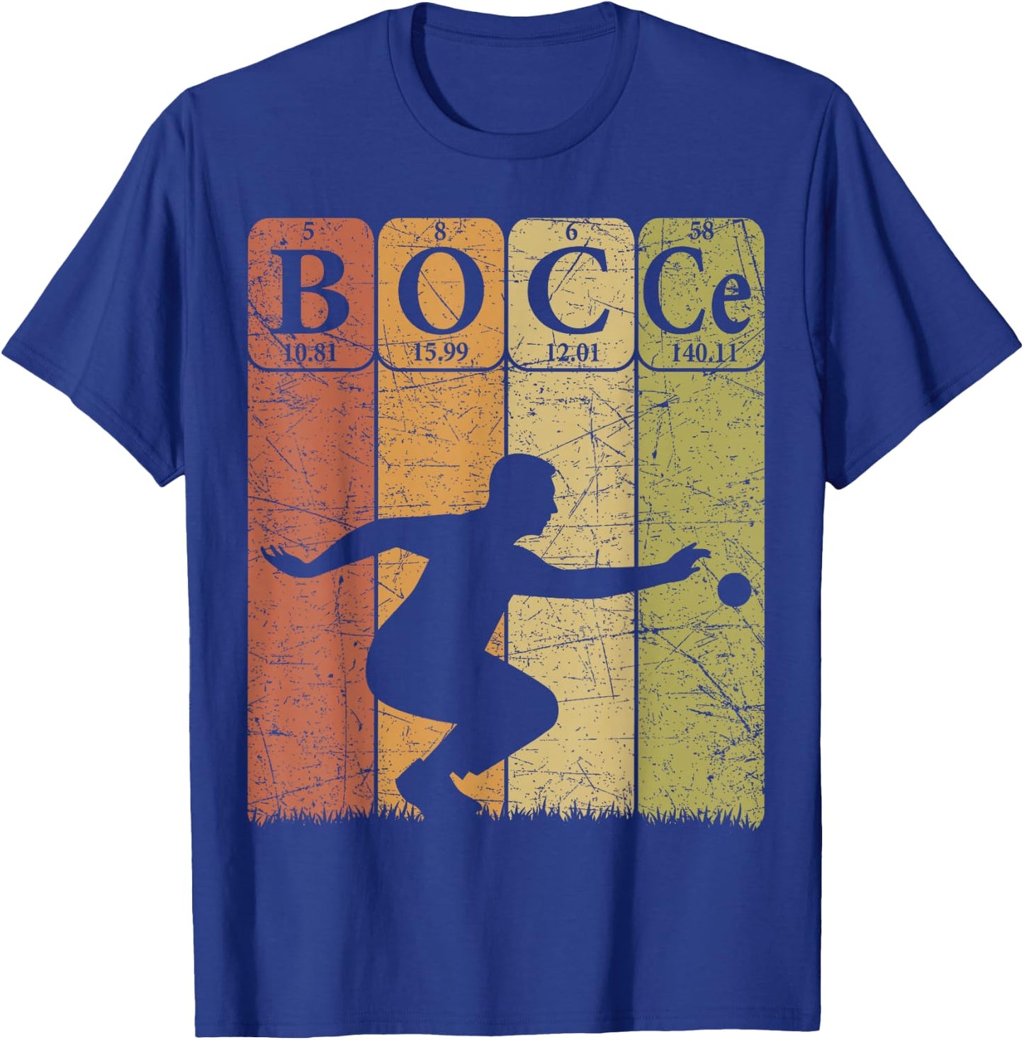 Bocce Periodic Table Elements Bocce Player Petanque Vintage T-Shirt - T-Shirt | Royal