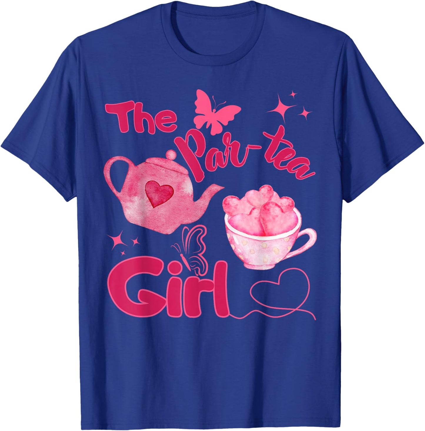 Par-tea Girl 2nd Birthday Teapot Tea for Two Bday Party T-Shirt - T-Shirt | Royal