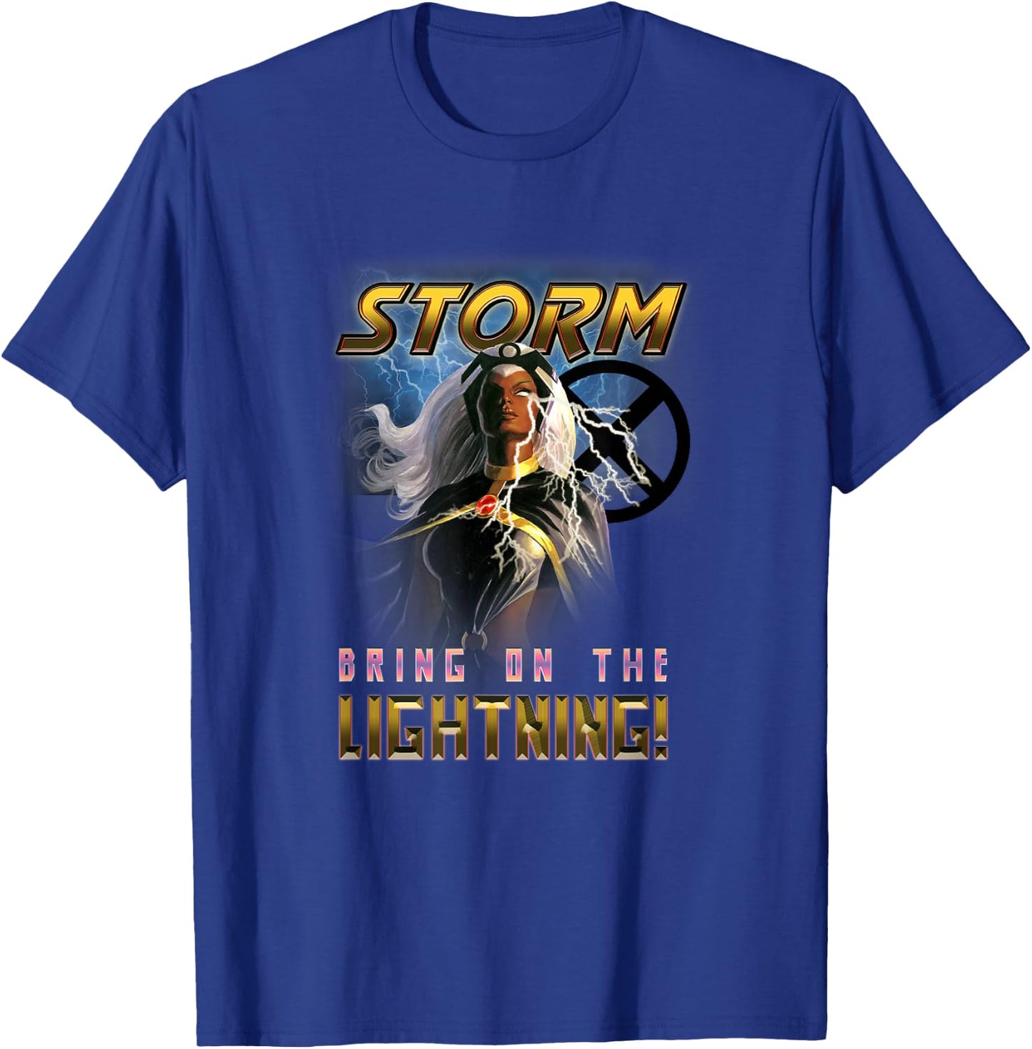 Marvel X-Men Storm Bring On The Lightning Retro Shot T-Shirt - T-Shirt | Royal
