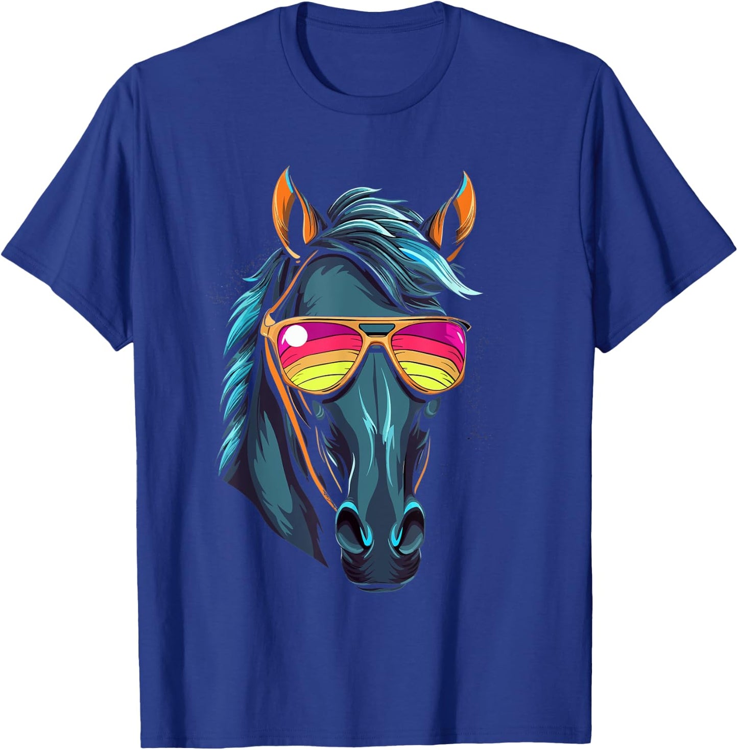Funny Horse Racing Cool Sunglasses KY Derby Jockey Costume T-Shirt - T-Shirt | Royal