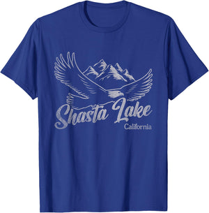 Vintage Shasta Lake California Mountains Eagle T-Shirt - T-Shirt | Royal