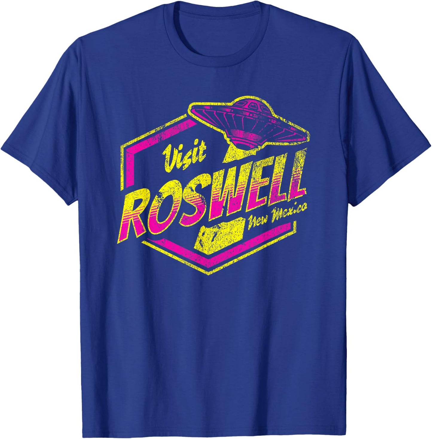 Visit Roswell New Mexico UFO Aliens Retro Area 51 Vacation T-Shirt - T-Shirt | Royal
