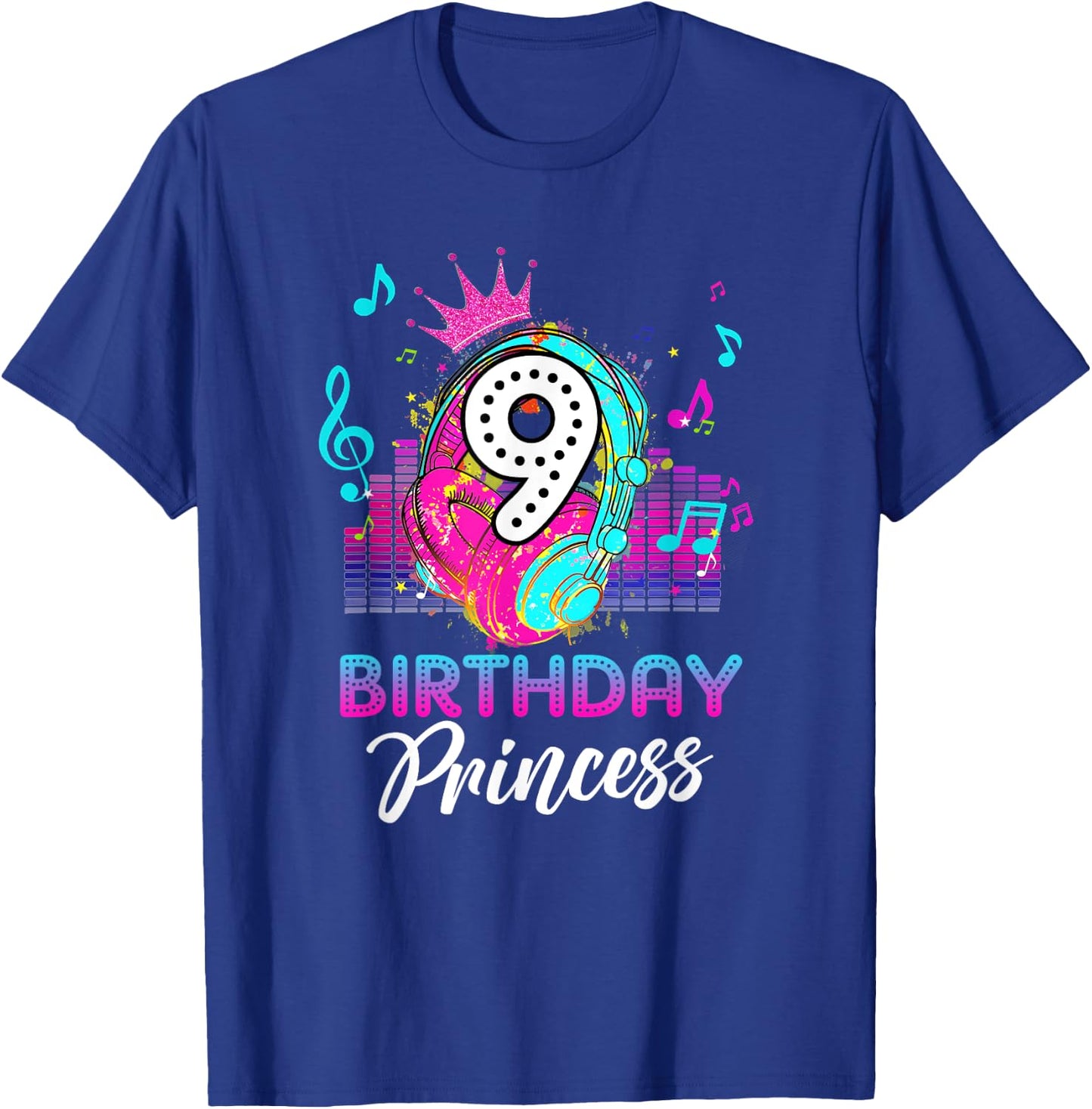 Musical Theme 9th Birthday Shirt Girls Princess Born 2014 T-Shirt - T-Shirt | Royal