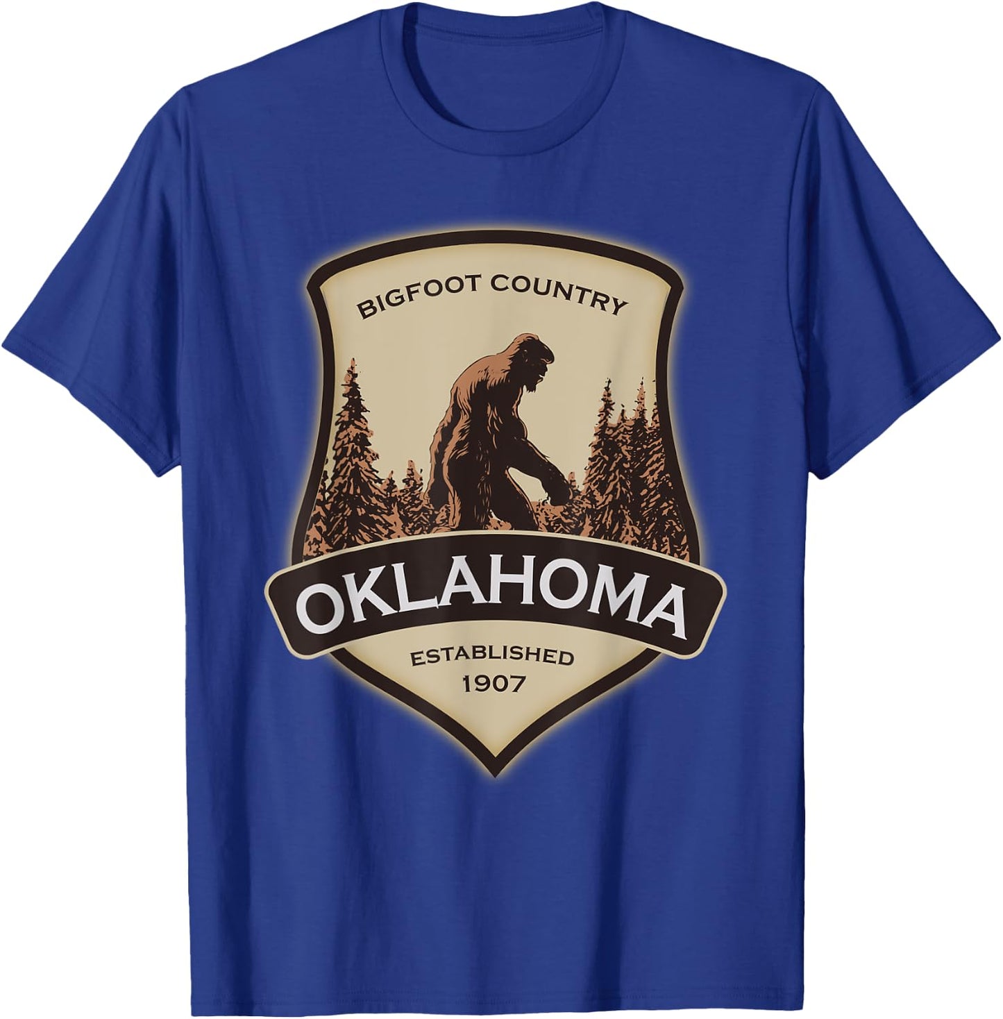 Oklahoma Bigfoot, or a Sasquatch T-Shirt - T-Shirt | Royal