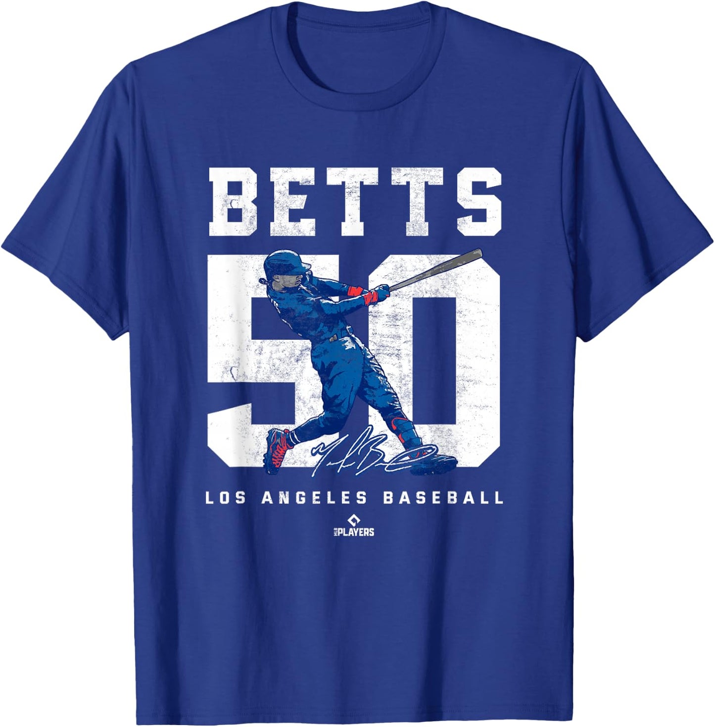 Number and Portrait Mookie Betts Los Angeles MLBPA T-Shirt - T-Shirt | Royal