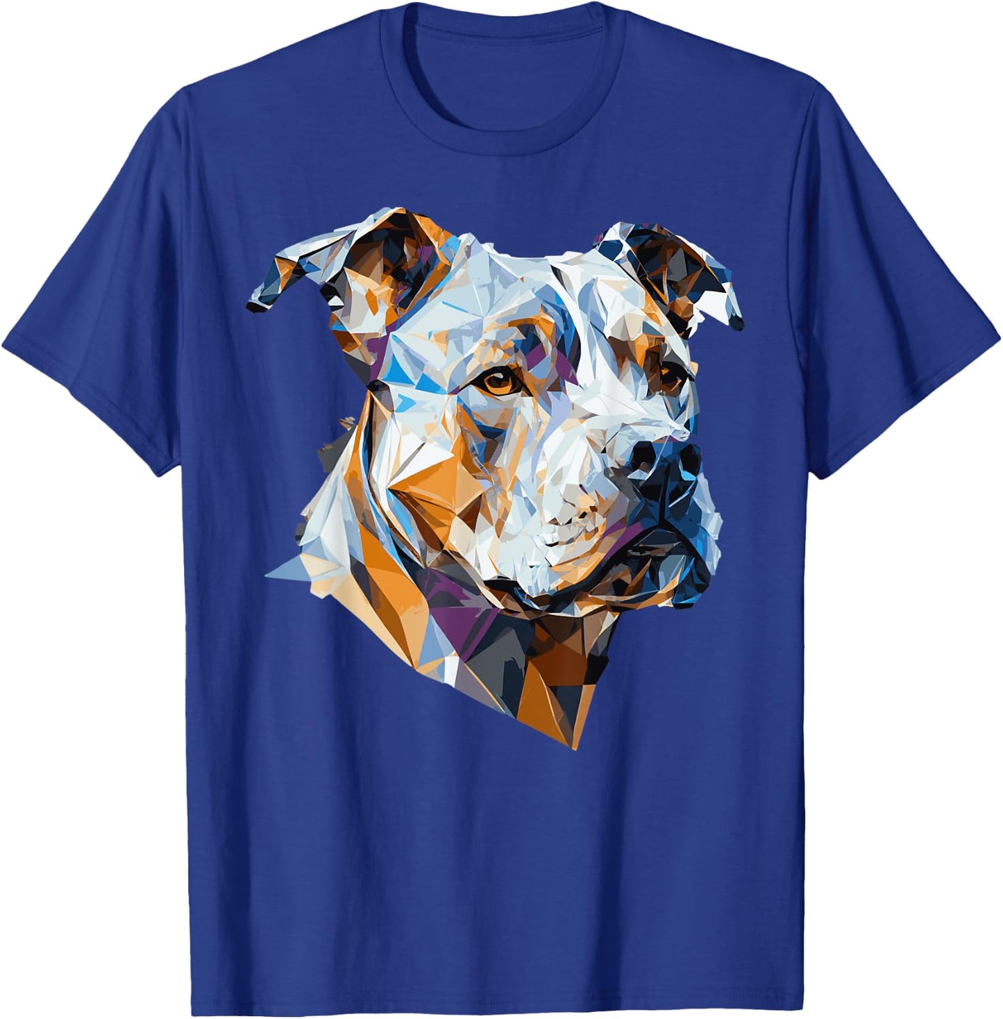 Geometric Pitbull Pet Dog Abstract Polygonal Dog Breed T-Shirt - T-Shirt | Royal