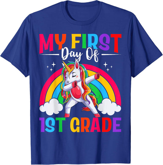 My First Day Of 1st Grade Unicorn First Grade Team Girls T-Shirt - T-Shirt | Royal