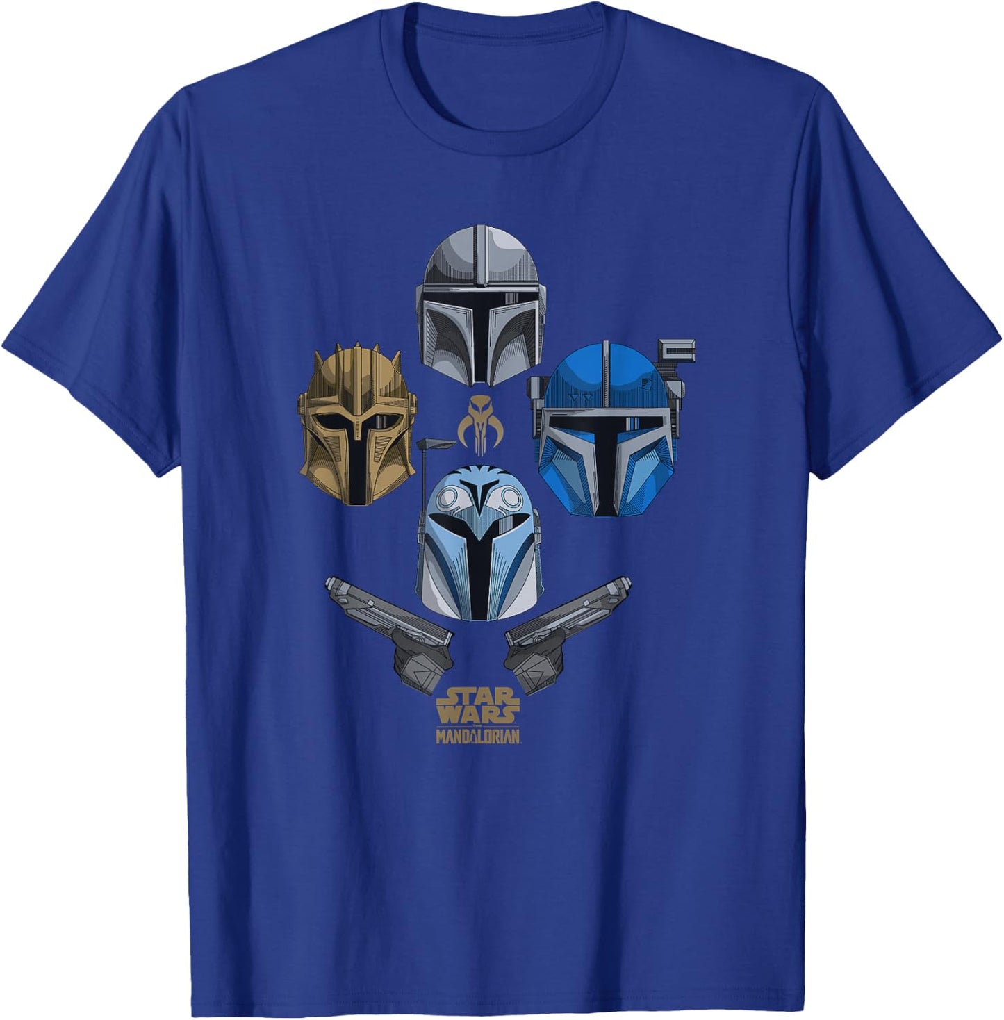 Star Wars: The Mandalorian Bounty Hunter Color Pop Line Up T-Shirt - T-Shirt | Royal