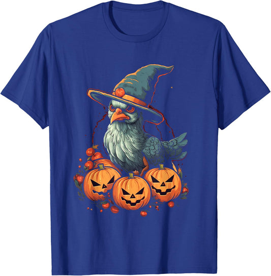 Chicken Witch Halloween Costume Farm Animal Pumpkin Farmer T-Shirt - T-Shirt | Royal