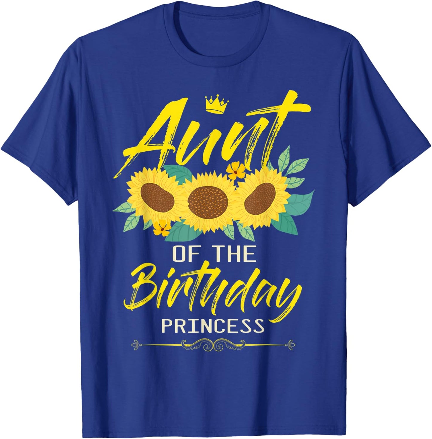 Aunt Of The Birthday Girl Sunflower Matching Family B-Day T-Shirt - T-Shirt | Royal