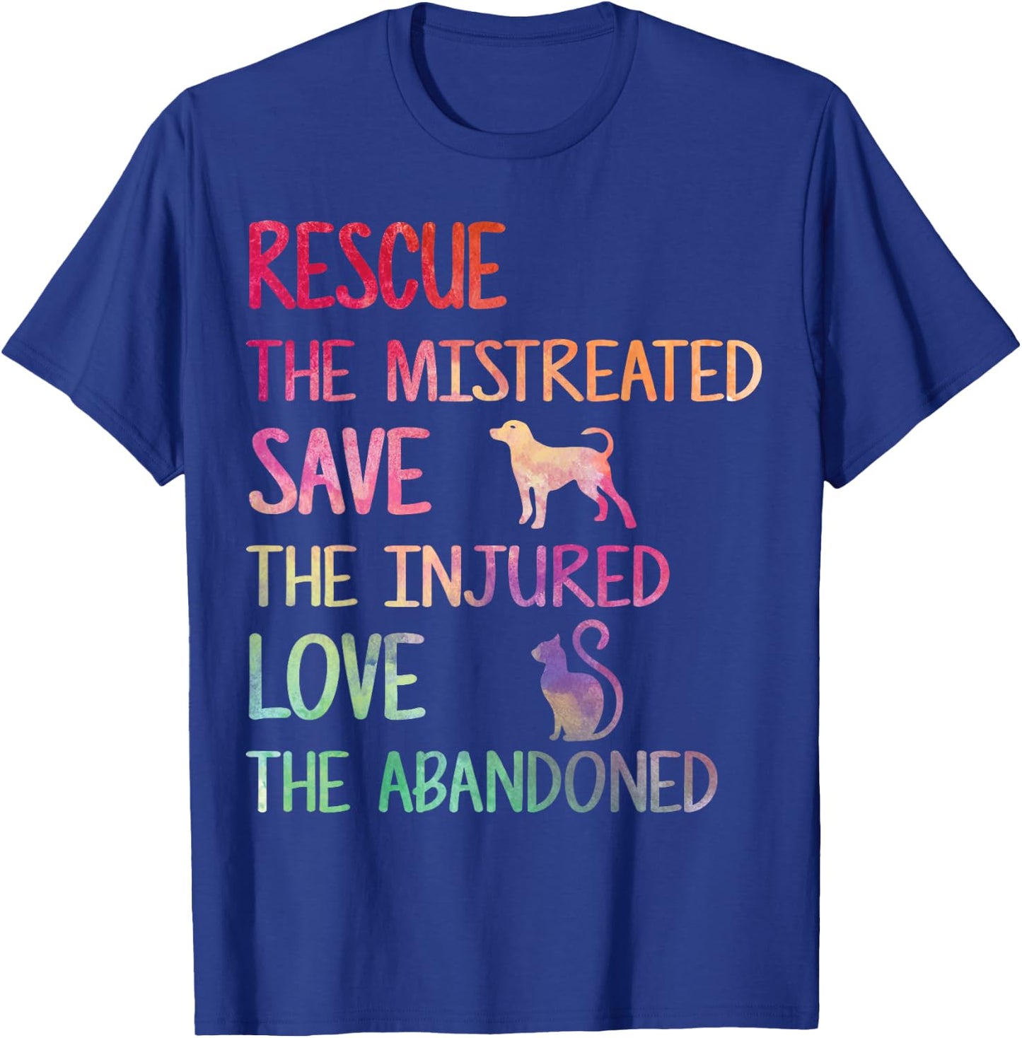 Rescue Save Love PET Animal Shelter Volunteer Gifts Sleeve T-Shirt - T-Shirt | Royal