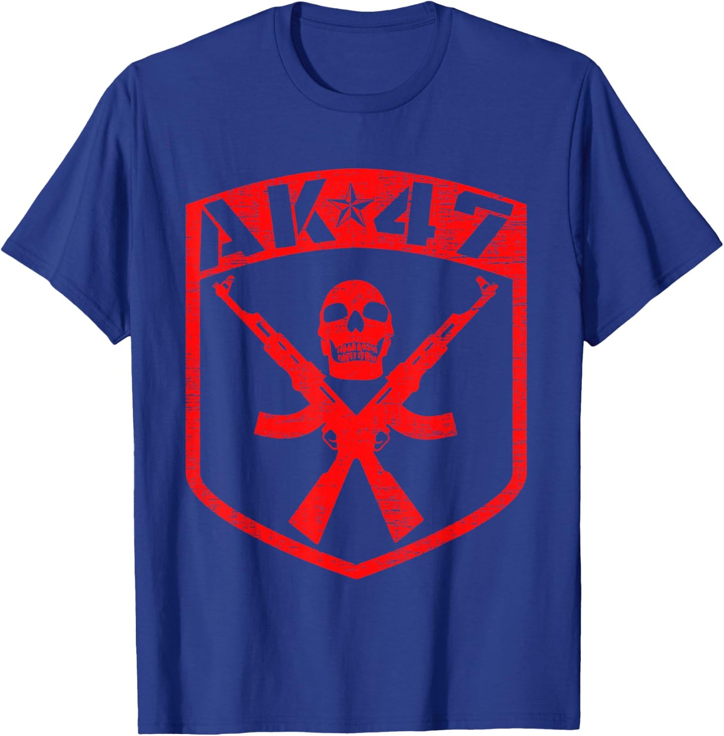 Kalashnikov Skull AK-47 Assault Rifle Gun T-Shirt - T-Shirt | Royal