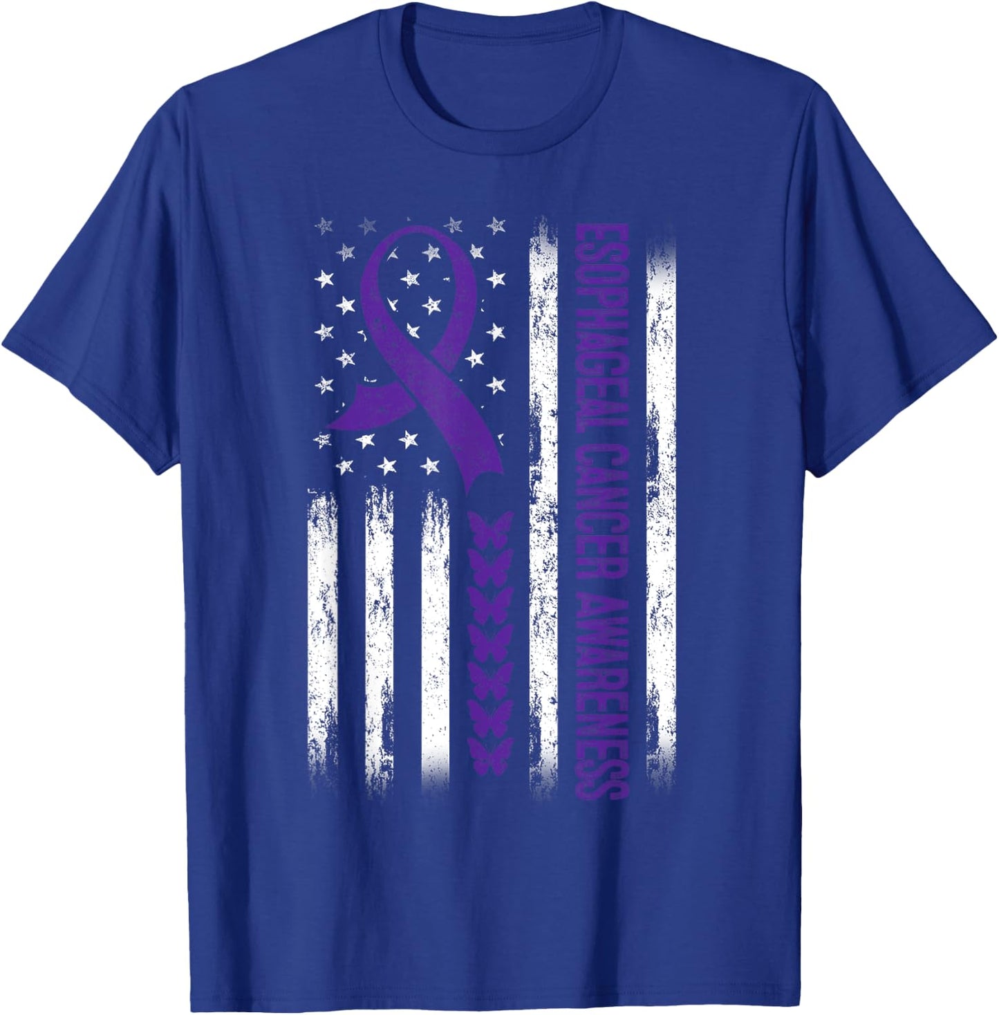 Esophageal cancer Awareness American Flag Kids Men T-Shirt - T-Shirt | Royal