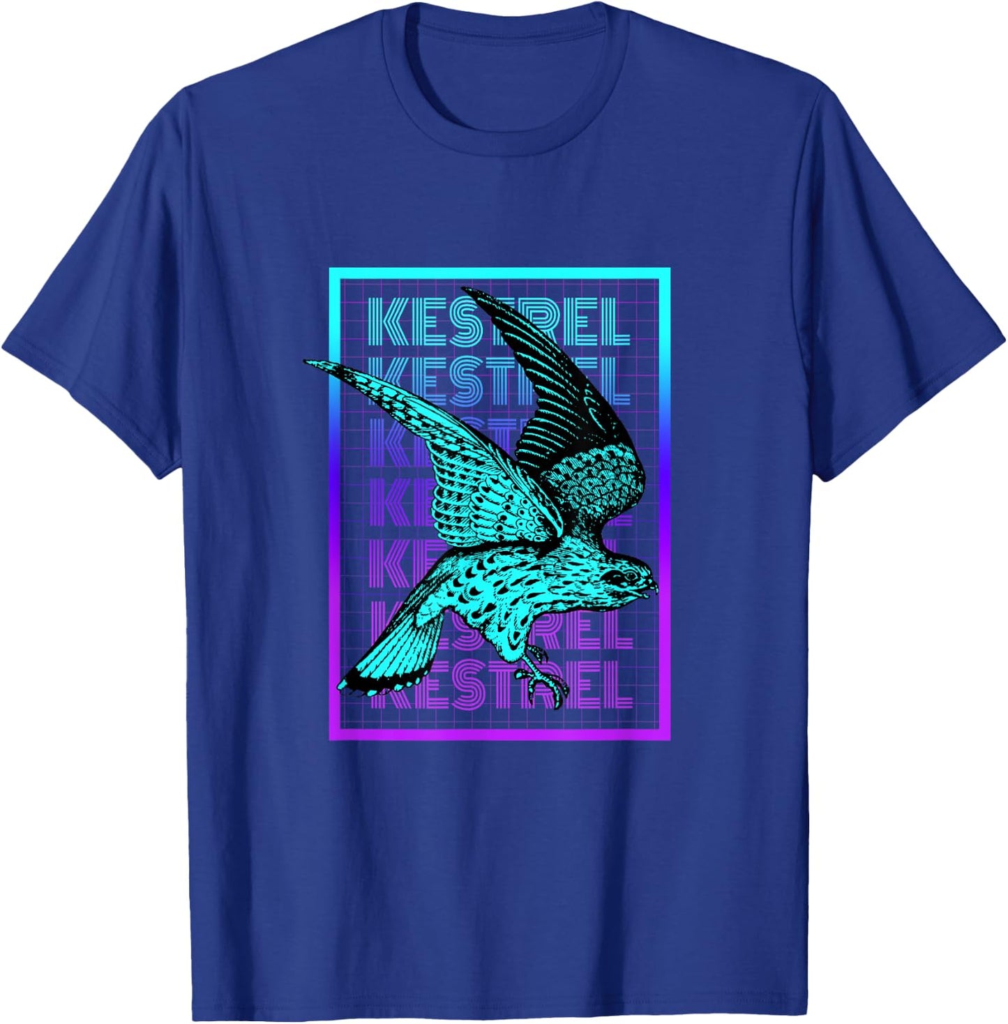 Kestrel Bird Vintage Retro Kestrel T-Shirt - T-Shirt | Royal